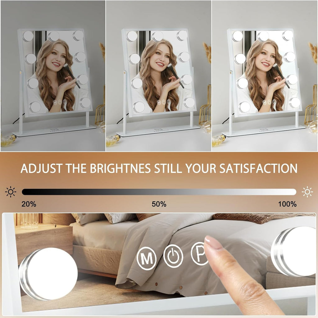 Professional Hollywood LED Makeup Mirror with 360° Rotation