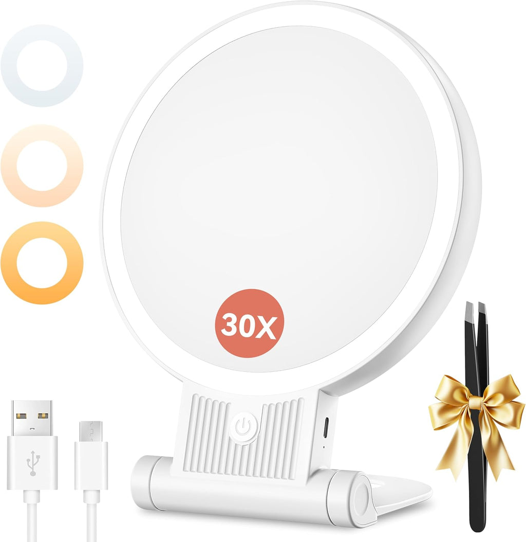 Achieve Flawless Makeup: Professional 30X Magnifying LED Vanity Mirror