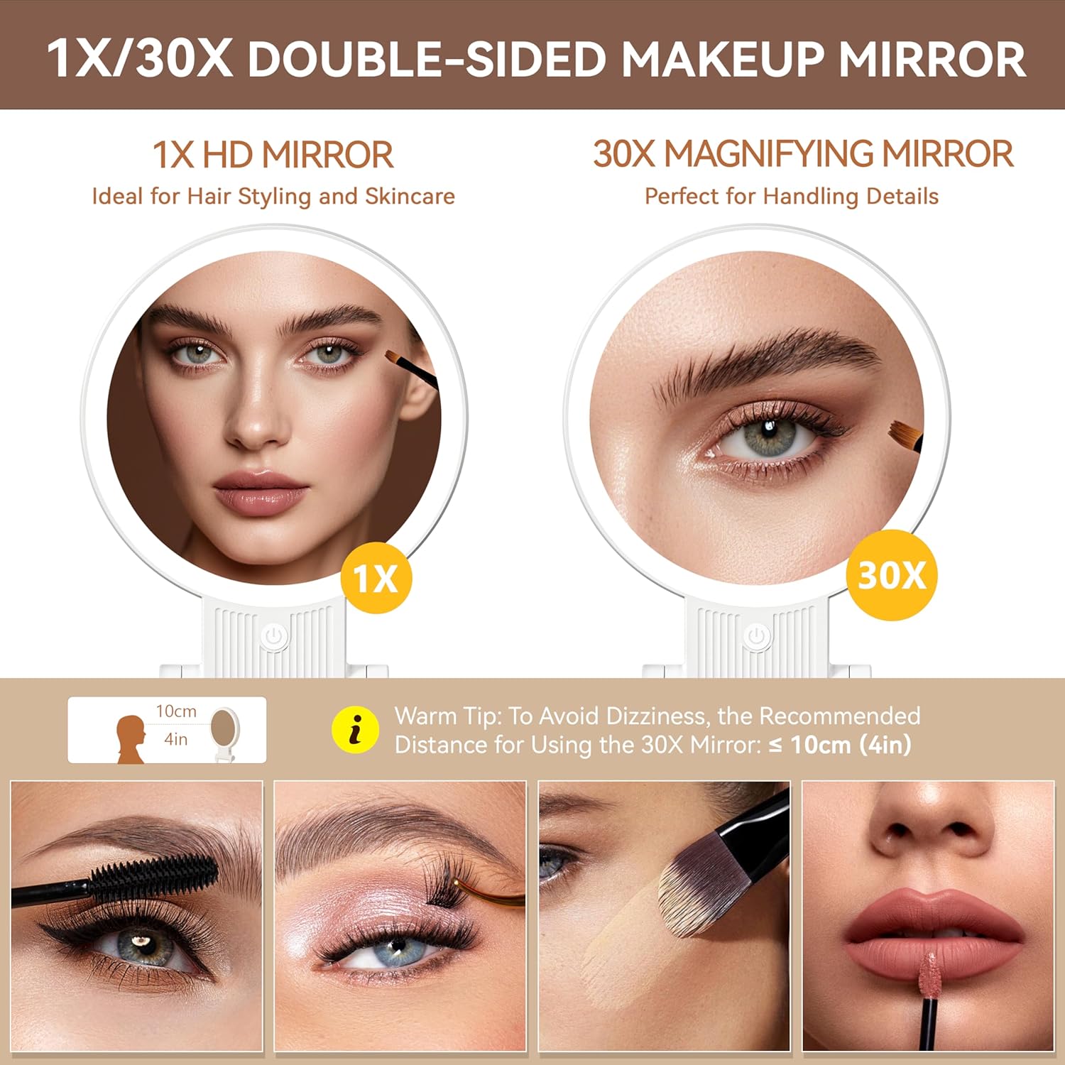 Achieve Flawless Makeup: Professional 30X Magnifying LED Vanity Mirror